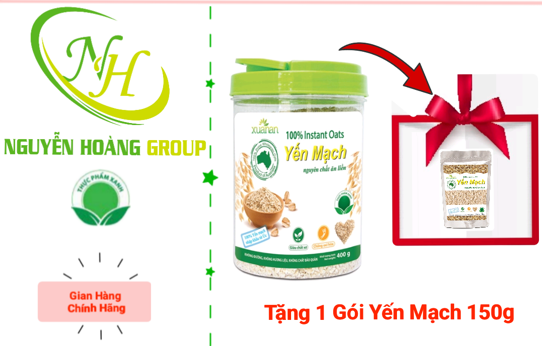 XUÂN AN - Bột Yến Mạch Nguyên Chất Túi 400g( Tặng kèm 1 Gói Yến Mạch 150g)