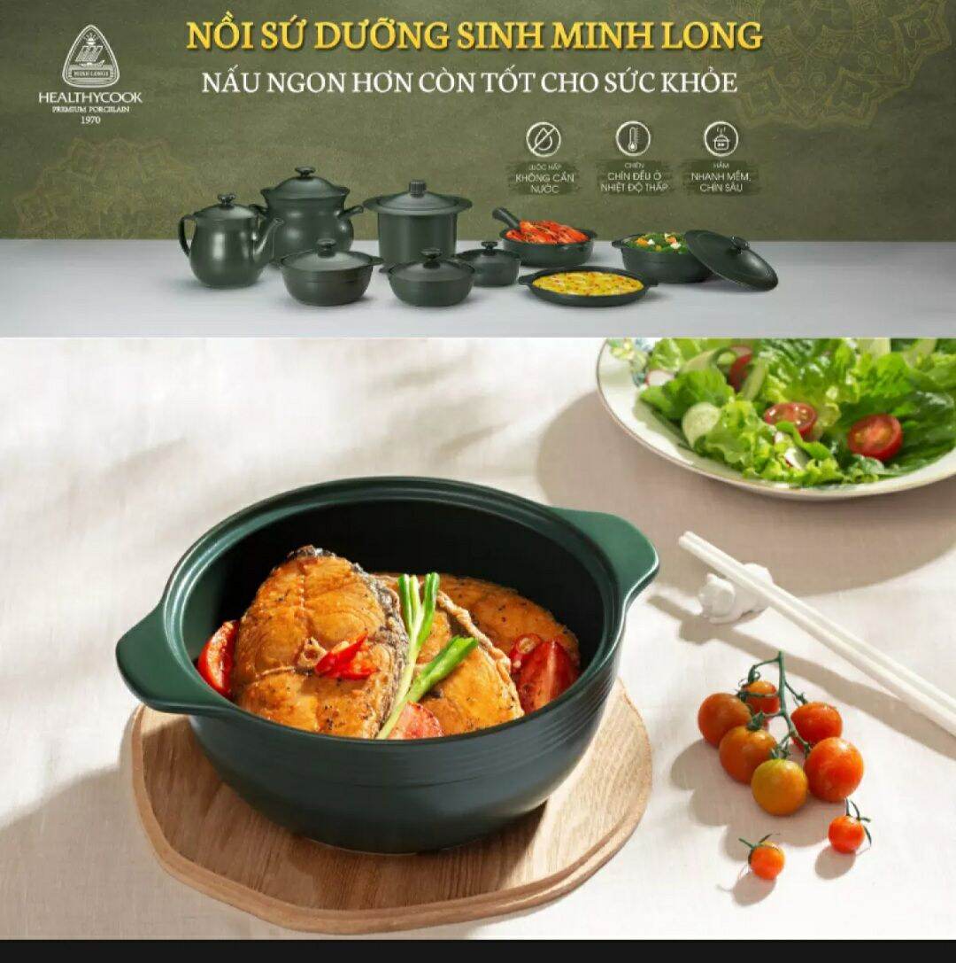 Nồi dưỡng sinh hai quai 1.1 lít + Nắp