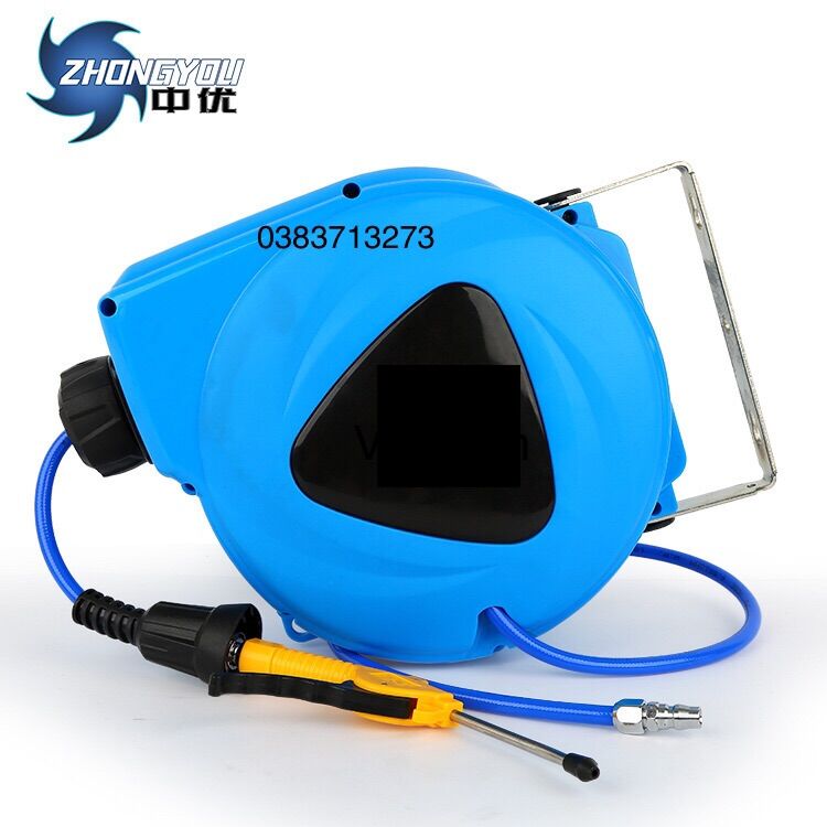 Cuộn dây hơi khí nén tự rút ZHONG YOU tặng kèm xì thổi bụi 6,5mmx10mmx 15m hàng cao cấp ĐÀI LOAN