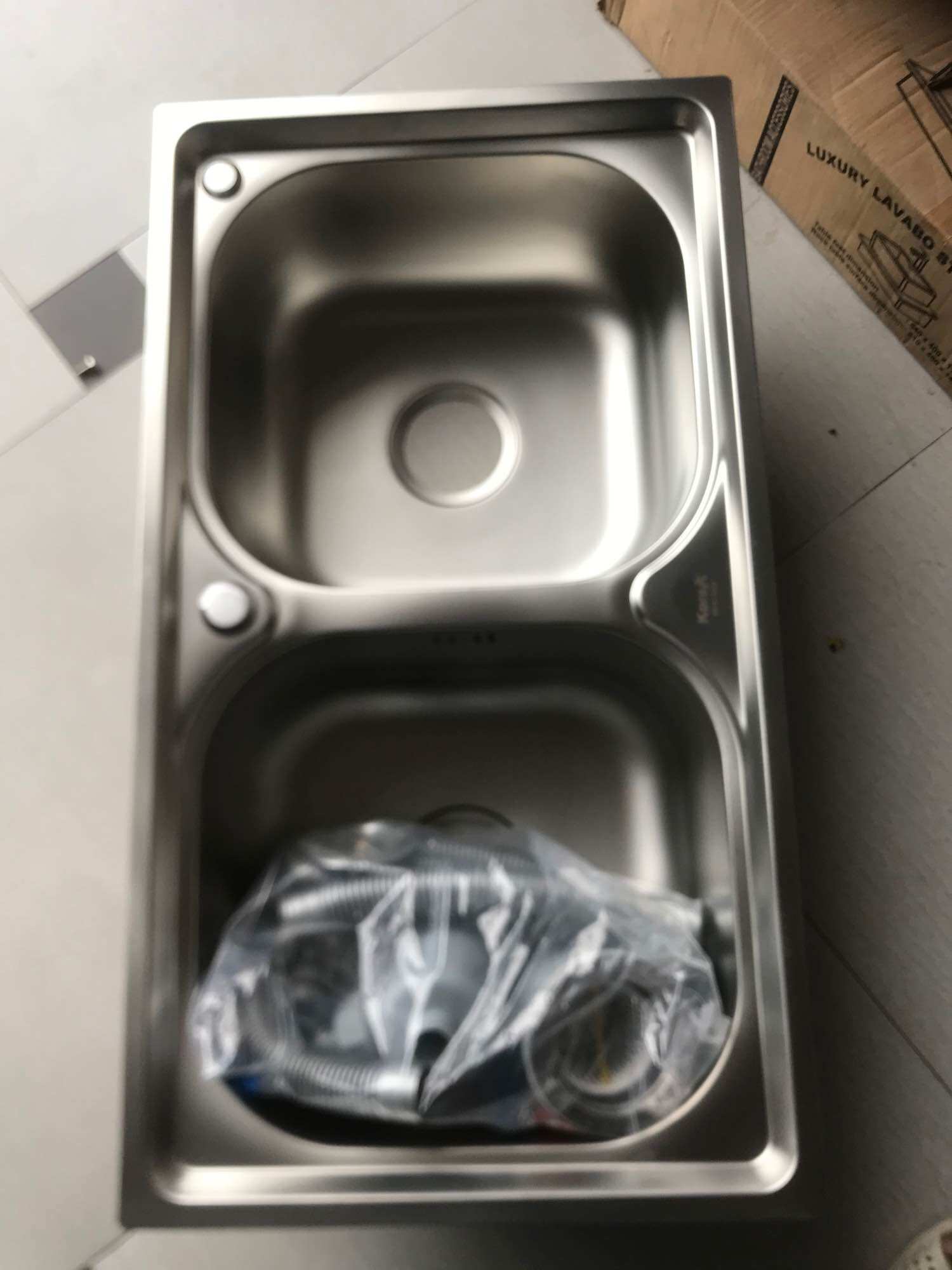 Chậu rửa bát 2 hố inox 78x43x18
