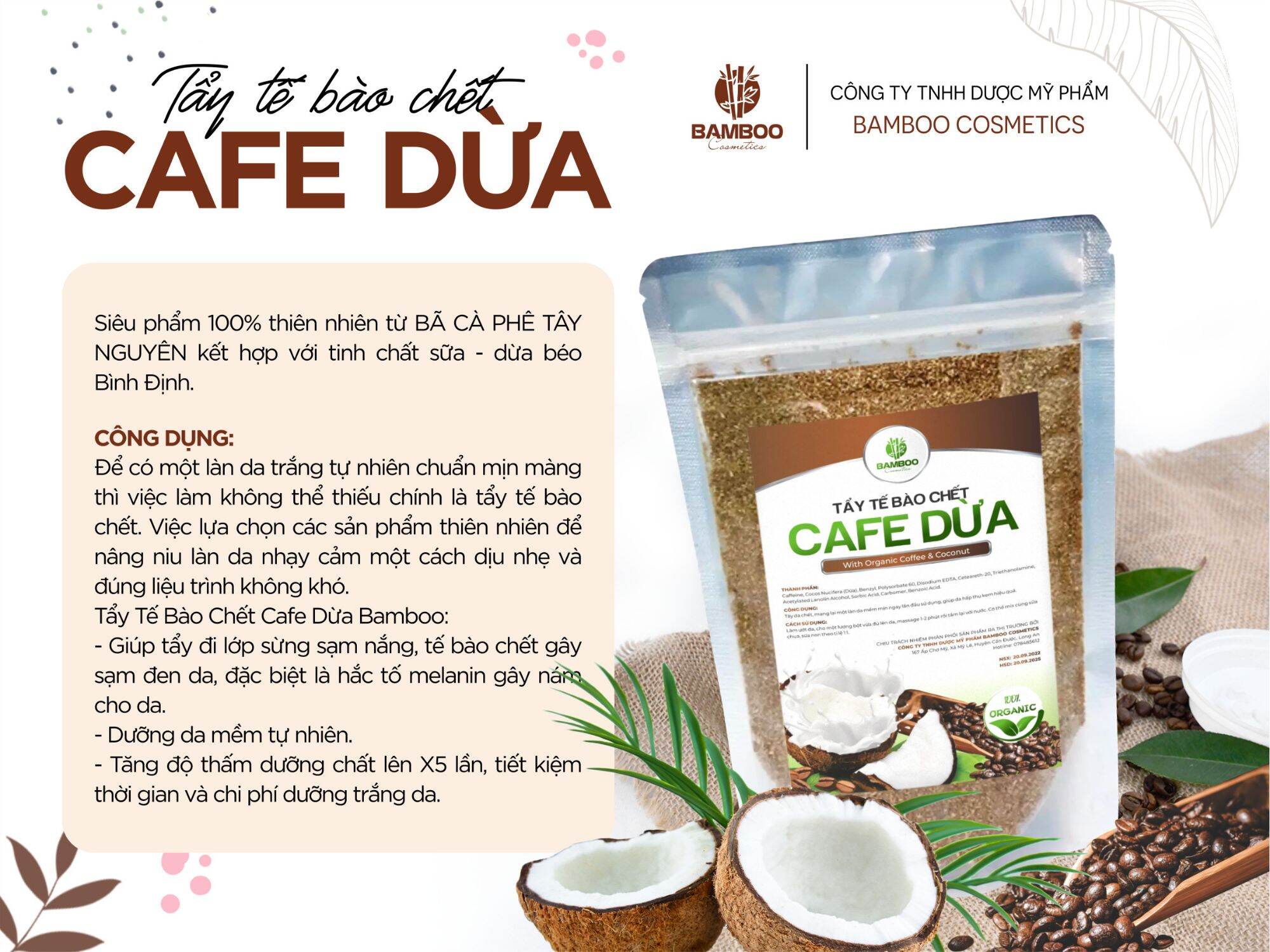 Tẩy Tế Bào Chết Cafe Dừa Bamboo