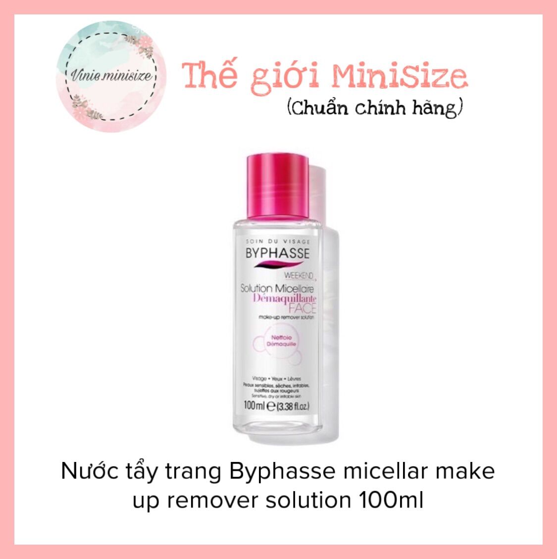 Nước tẩy trang Byphasse micellar make up remover solution 100ml | Vinie.minisize