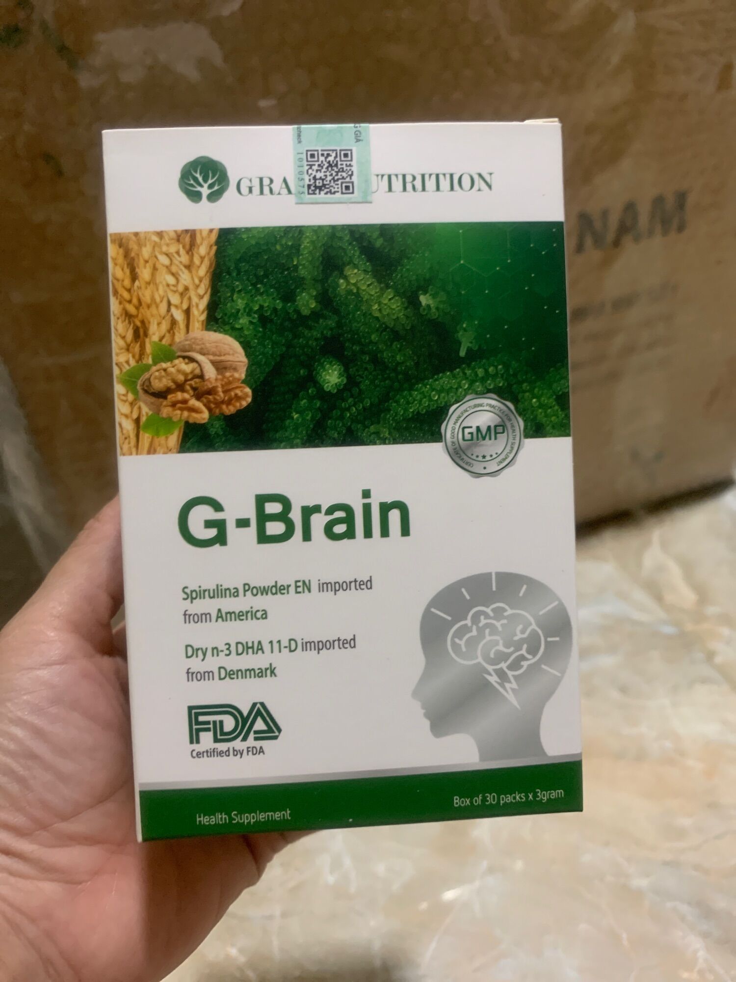 Cốm bổ não gbrain chính hãng.