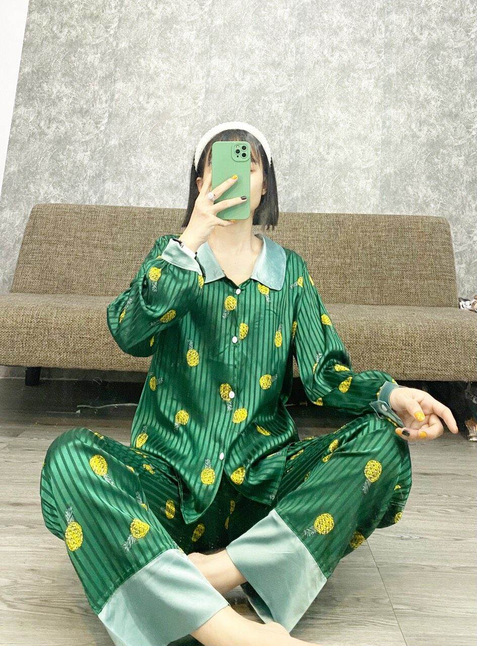 Bộ pijama lụa phi bóng loại 1