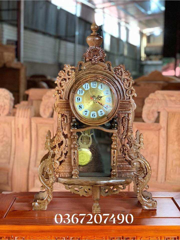 Đồng hồ gỗ để bàn