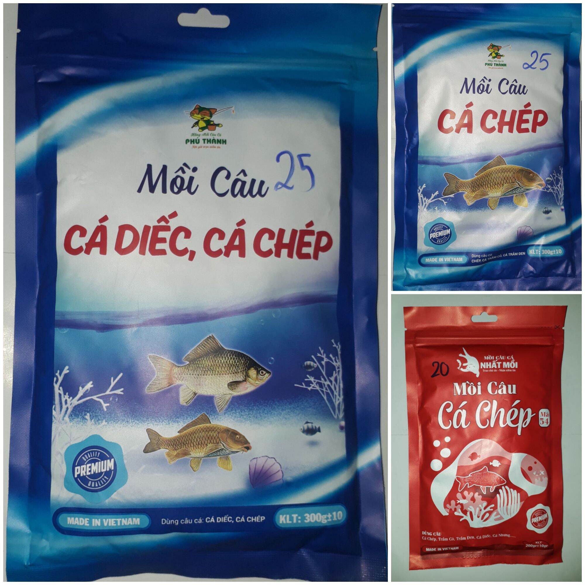 Combo gồm 3 gói hãng mồi câu phú thành _ cá chép _diếc