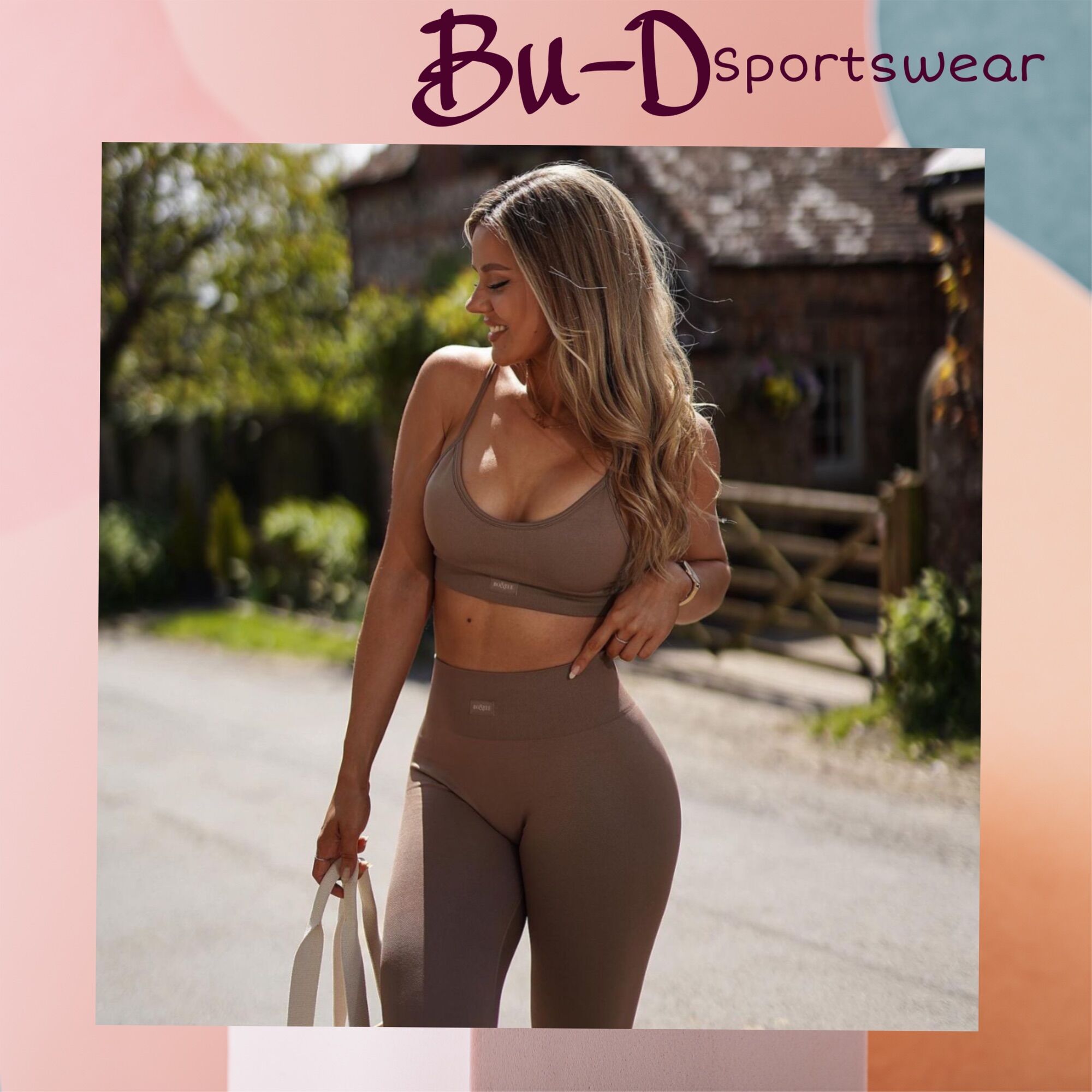 Bộ đồ tập Botee nâu tây quần dài chất thun dệt kim