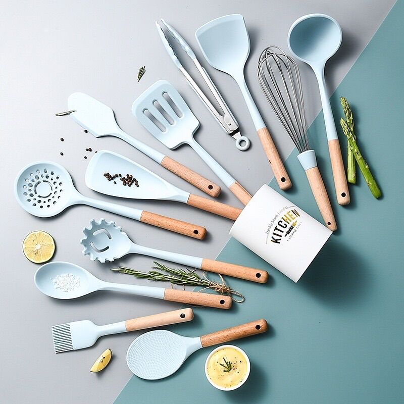 Bộ 12 dụng cụ nấu ăn, làm bánh silicon KITCHEN chính hãng