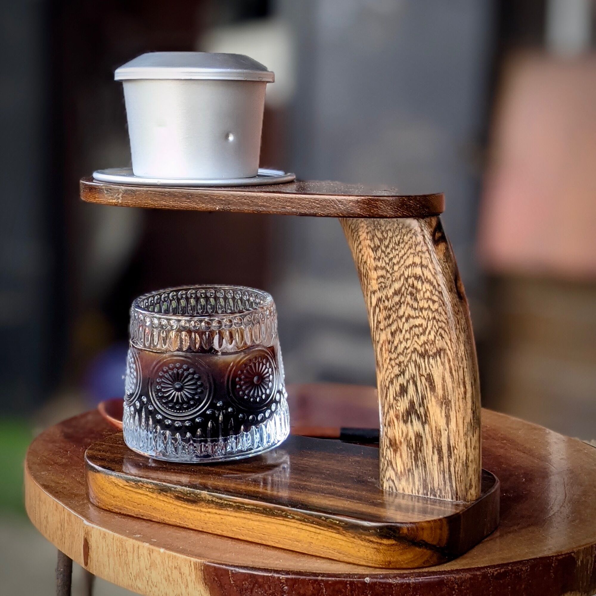 Kệ Gỗ Giá Đỡ Phin Pha Cà Phê Bằng Gỗ Tự Nhiên Độc Đáo Phong Cách Mộc Giản Dị Sáng Tạo Từ Đen 0 Đường.