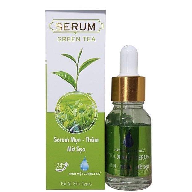 Serum Mụn Xóa Thâm Mờ Sẹo Trà Xanh Tinh Chất Serum Nhật Việt Cosmetics 15ml