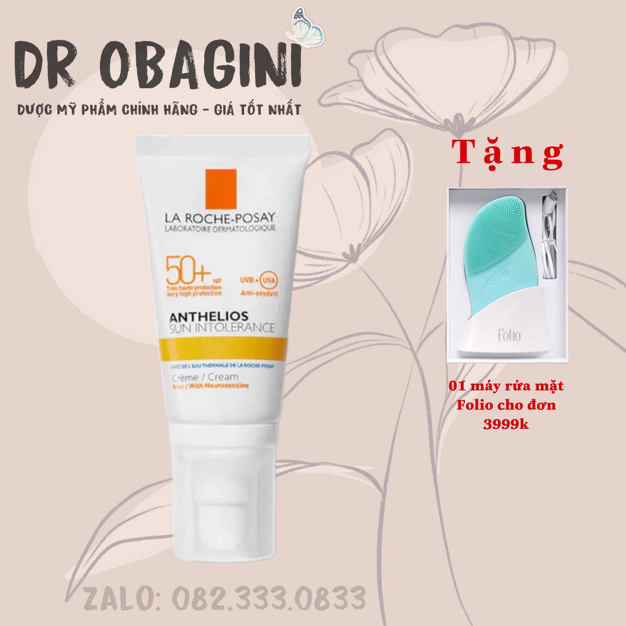 Kem chống nắng cho da nhạy cảm la roche-posay anthelios sun-intolerance spf50+