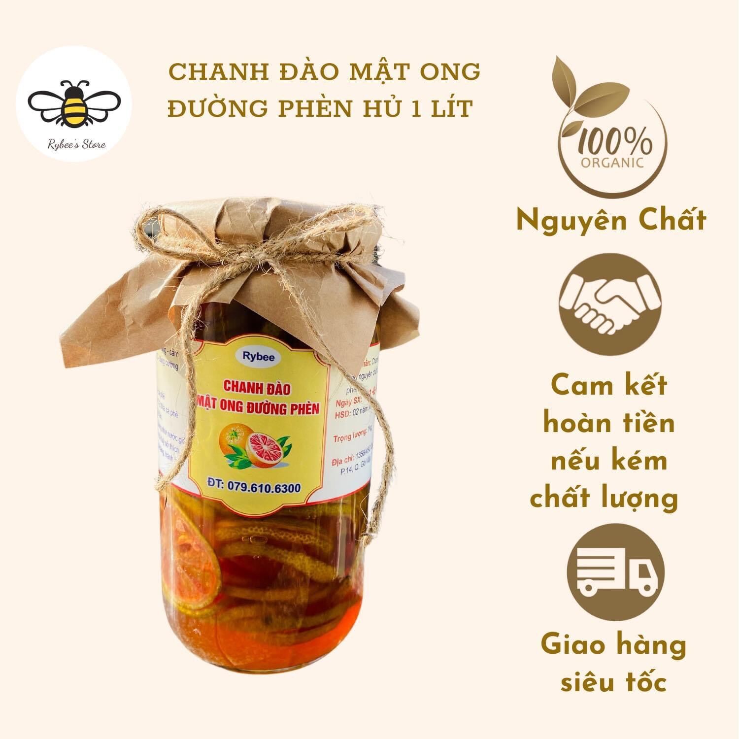 Đào mật ong đường phèn nhà làm hủ 1 lít chanh 2 tháng rưỡi
