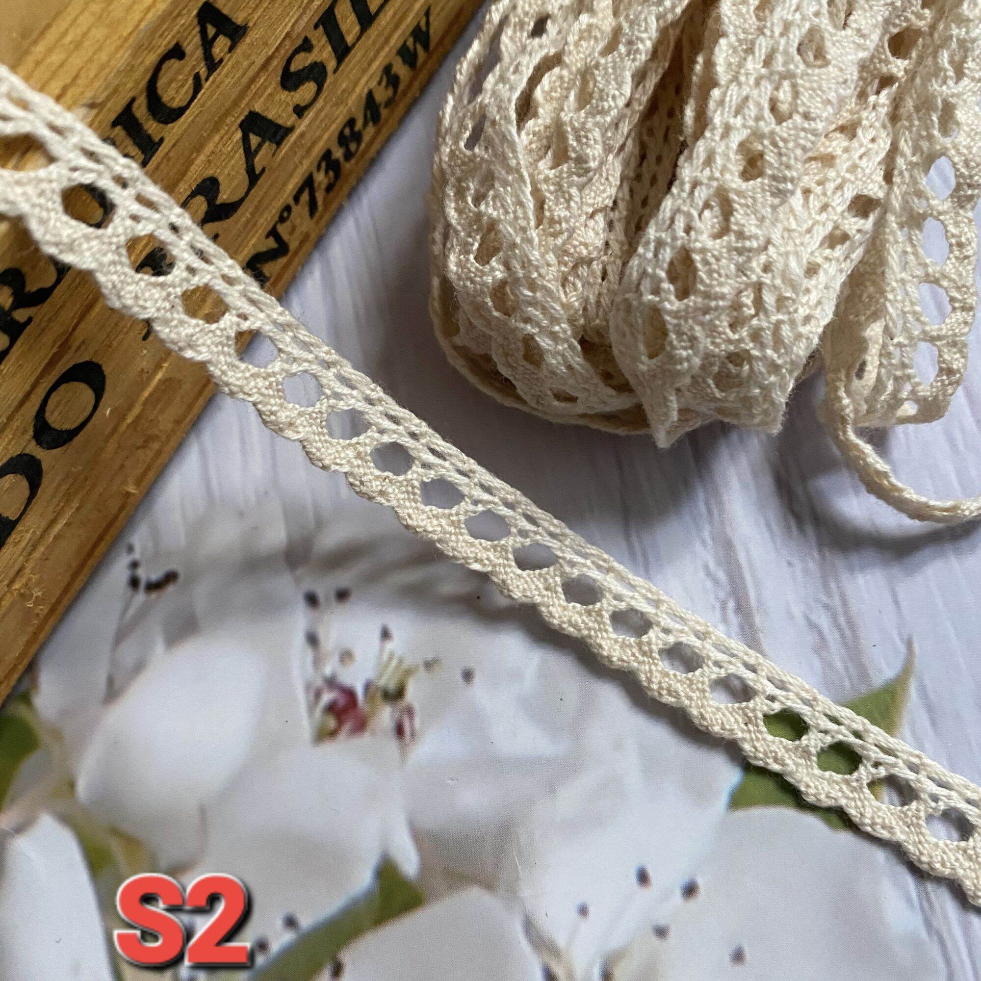 Ren chỉ cotton, màu vintage, bản rộng 1 cm