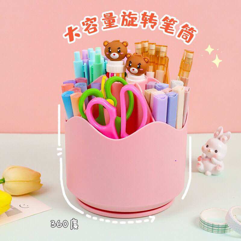 Ống đựng bút 6 ngăn xoay 360 độ