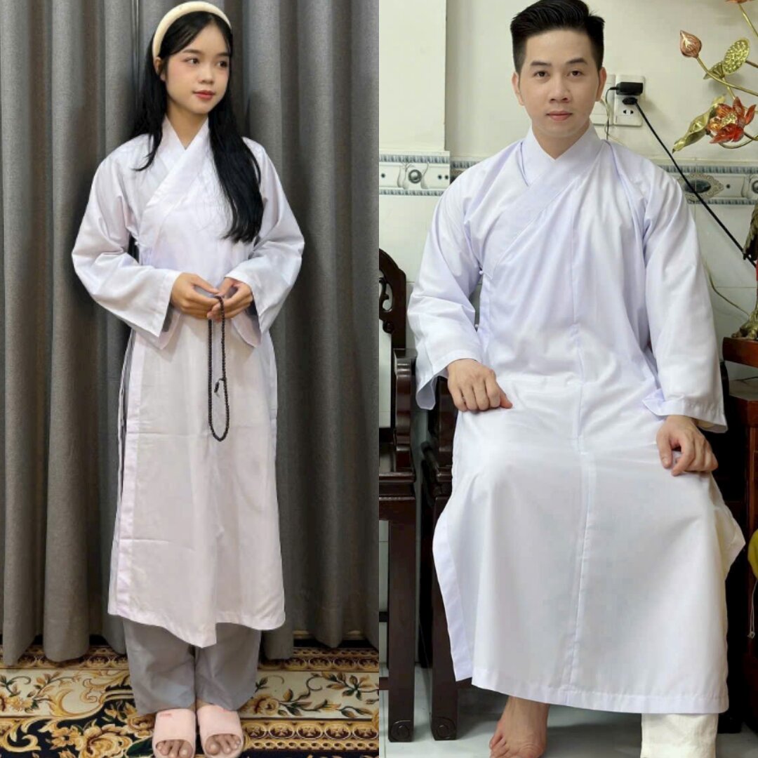 CÓ BIGSIZE 4XL Áo tràng phật tử unisex nam nữ (CHỈ ÁO, KHÔNG QUẦN) - Trang phục truyền thống, đồ lam đi chùa - pháp phục