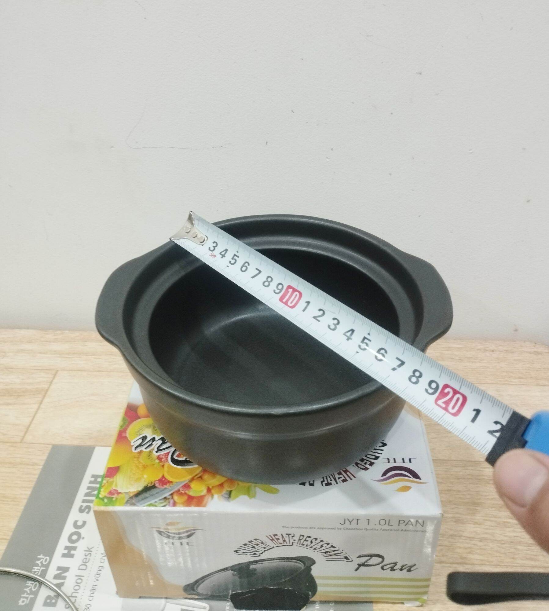 Nồi đất 1 lit nắp kiếng ( 20 x 17 x 7.8cm)