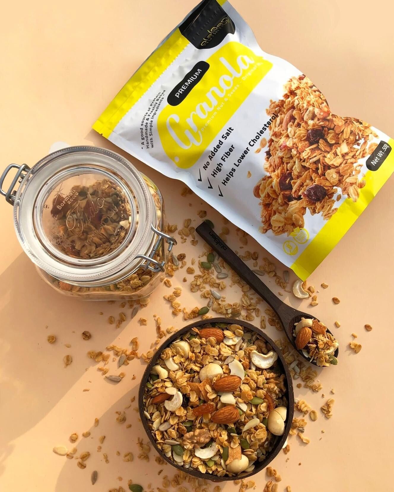 Olaben nutrition hạt granola 500gam - ngũ cốc giảm cân nướng mật ong vanila - ảnh sản phẩm 3