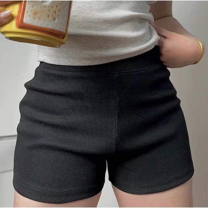 Quần Short Đùi Cạp Cao Chất Tăm Dày Dặn Ôm Body Dành Cho Nữ