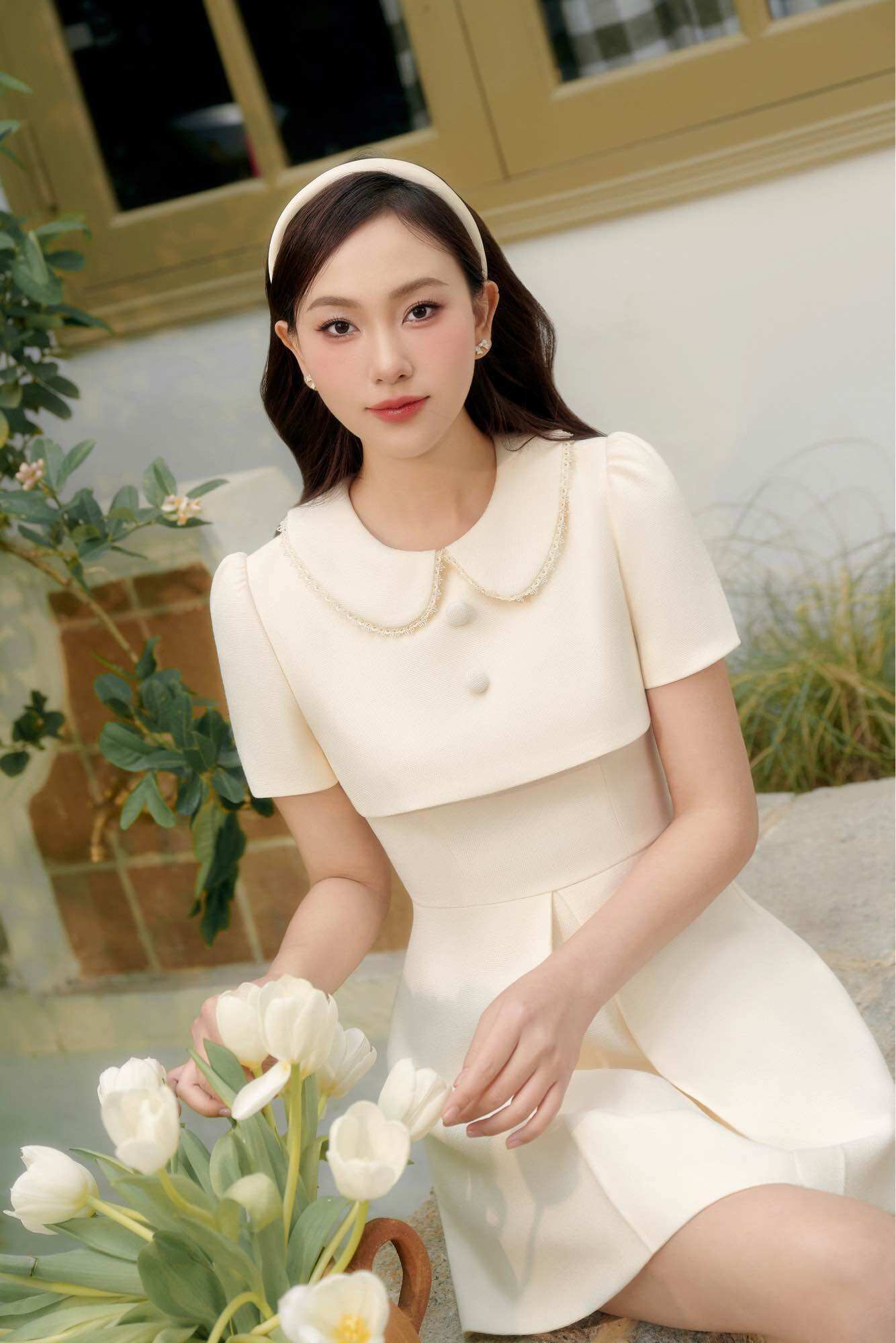 CÉLESTE - Váy Cổ Sen Camy Dress