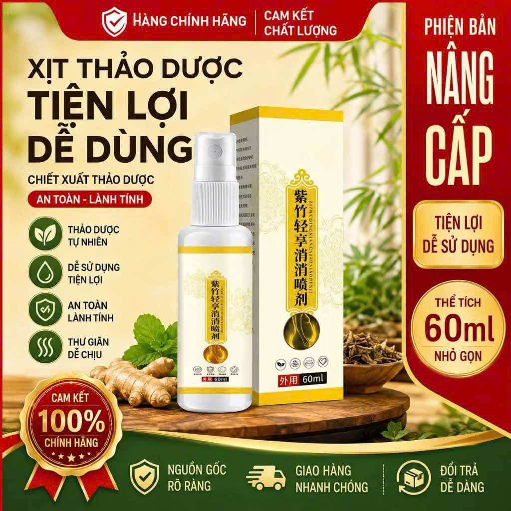 Xịt trục ấm tiêu mỡ tử trúc