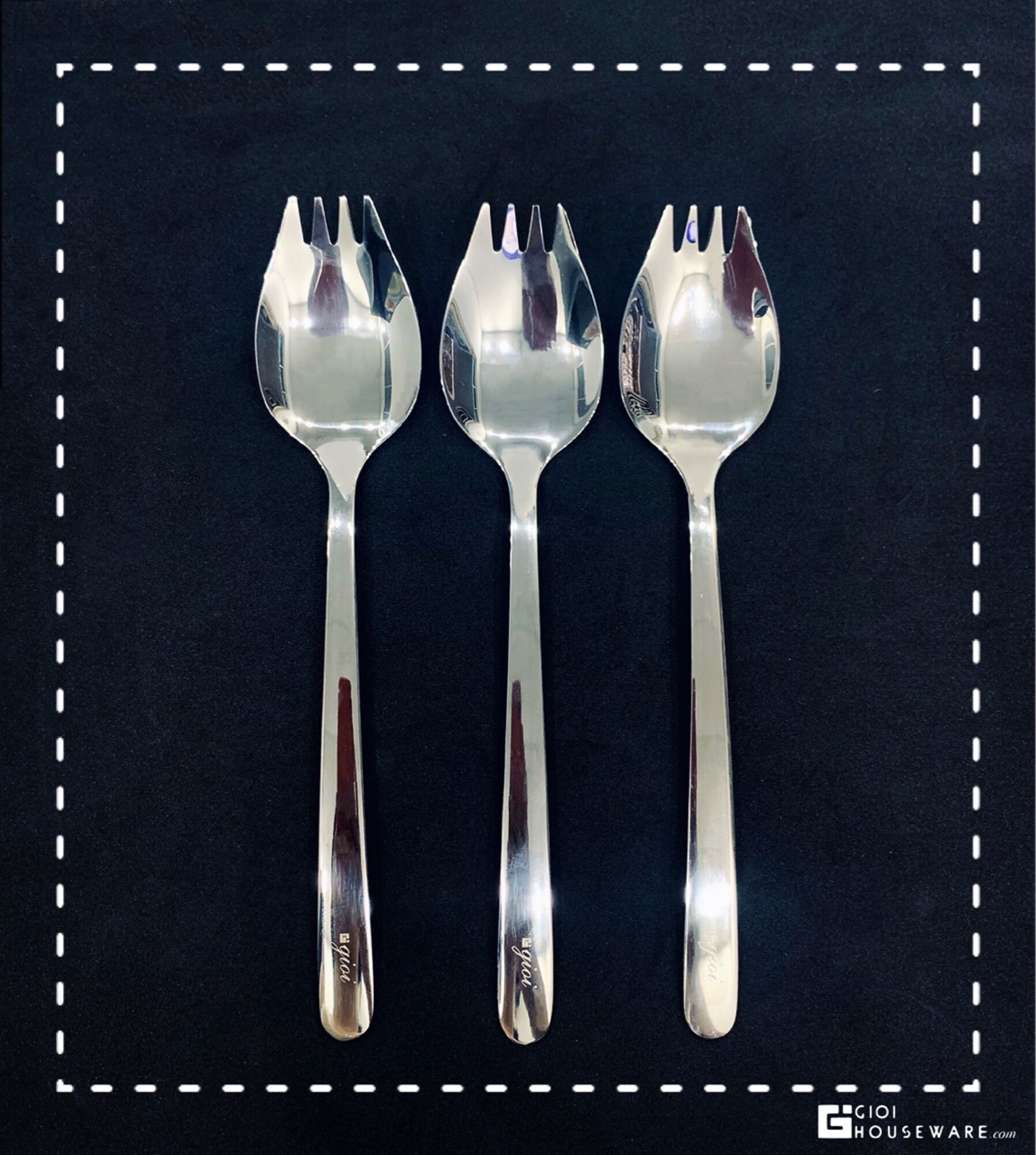 [ inox304 ] Muỗng Nĩa 2in1, Dùng Ăn Mì, Salad Hoặc Trái Cây Dĩa