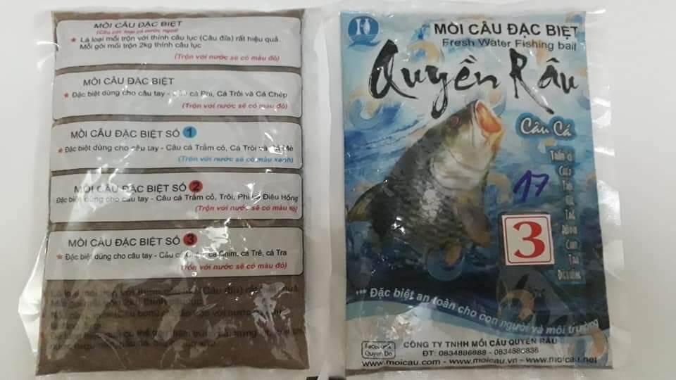 Mồi Quyền Dâu Số 3(gồm 3 gói) Mồi Câu Cá Chép đặc biệt