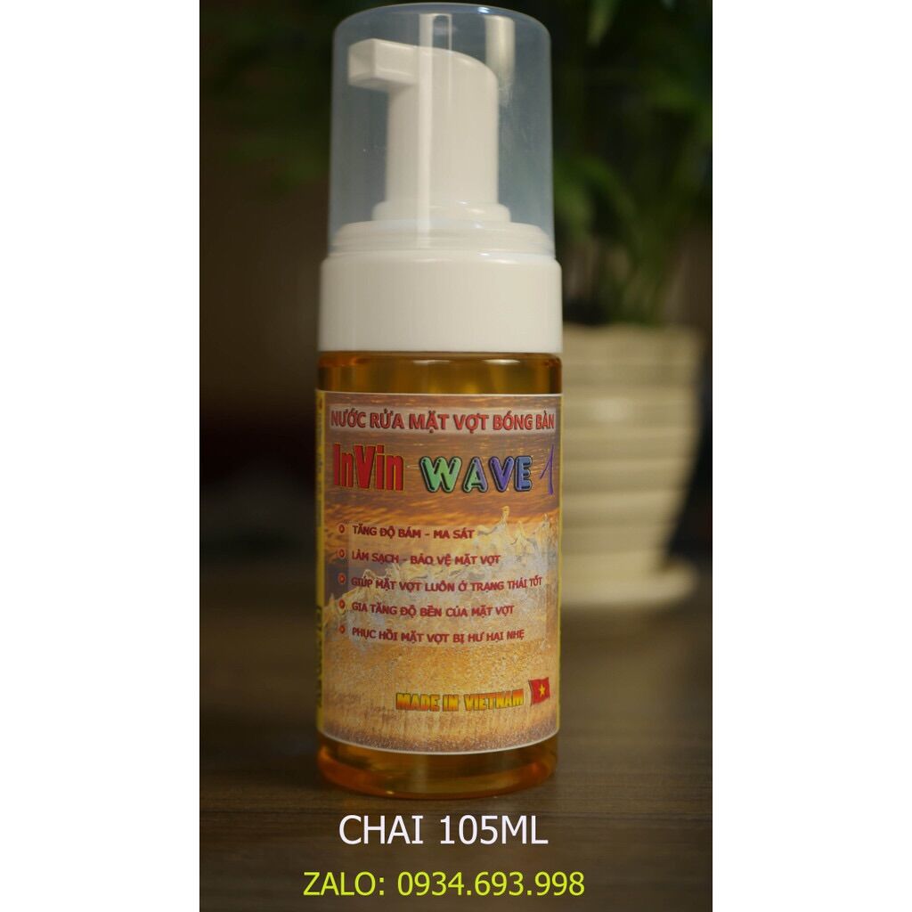 Nước rửa mặt vợt bóng bàn chai xịt bọt thương hiệu INViN