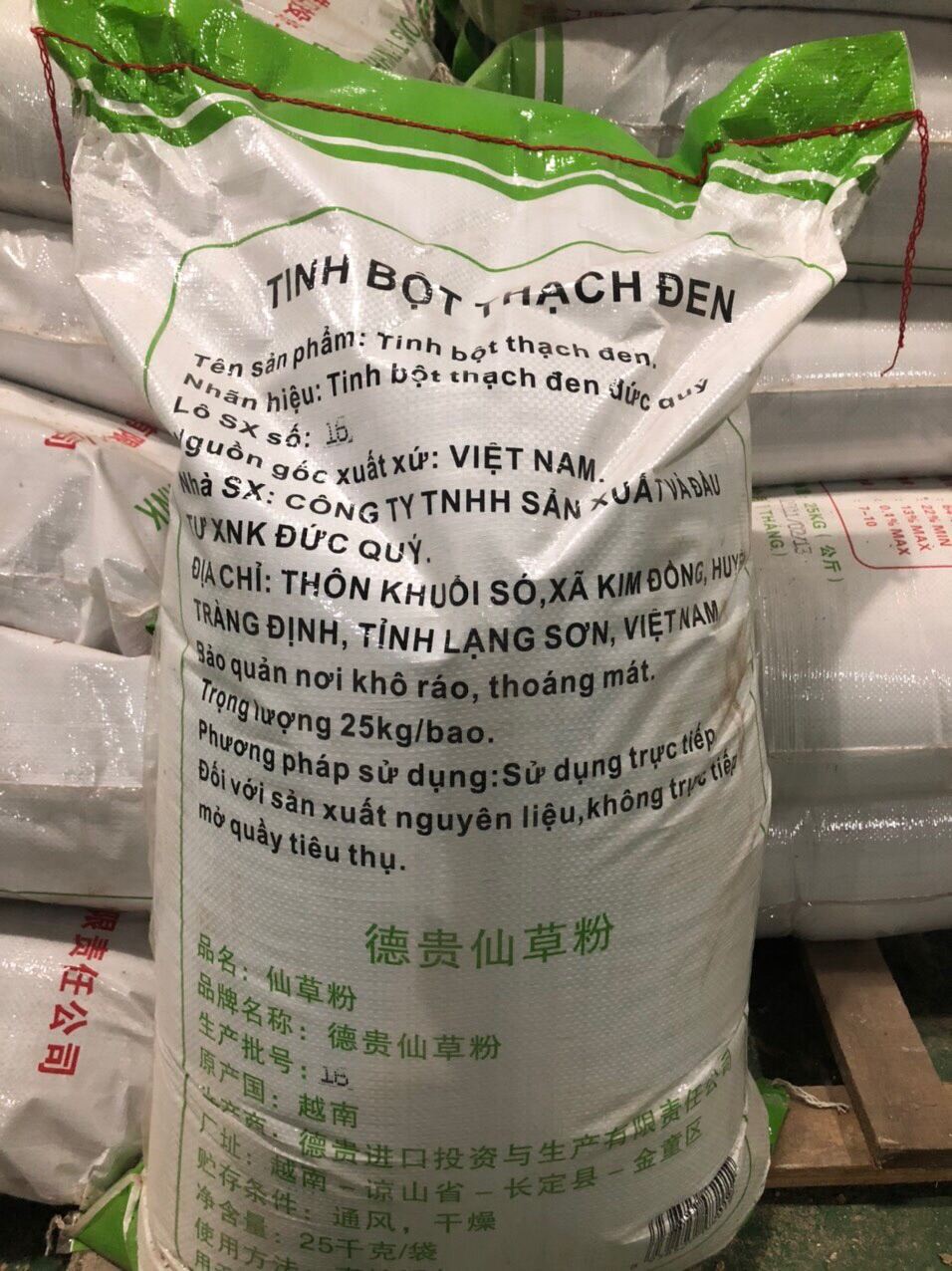 Tinh Bột Thạch Đen (Sương Sáo) Đức Quý 25Kg