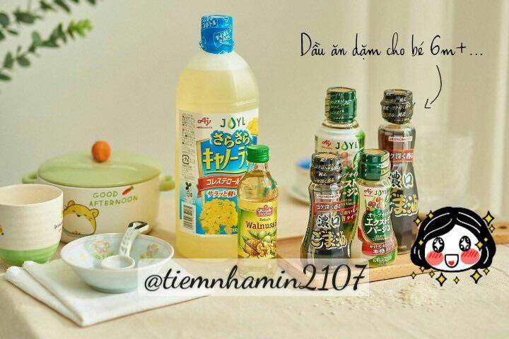 các loại dầu ăn dùng trong ăn dặm cho bé-óc chó/macca/mè/gạo/oliu/cá [date 2023]