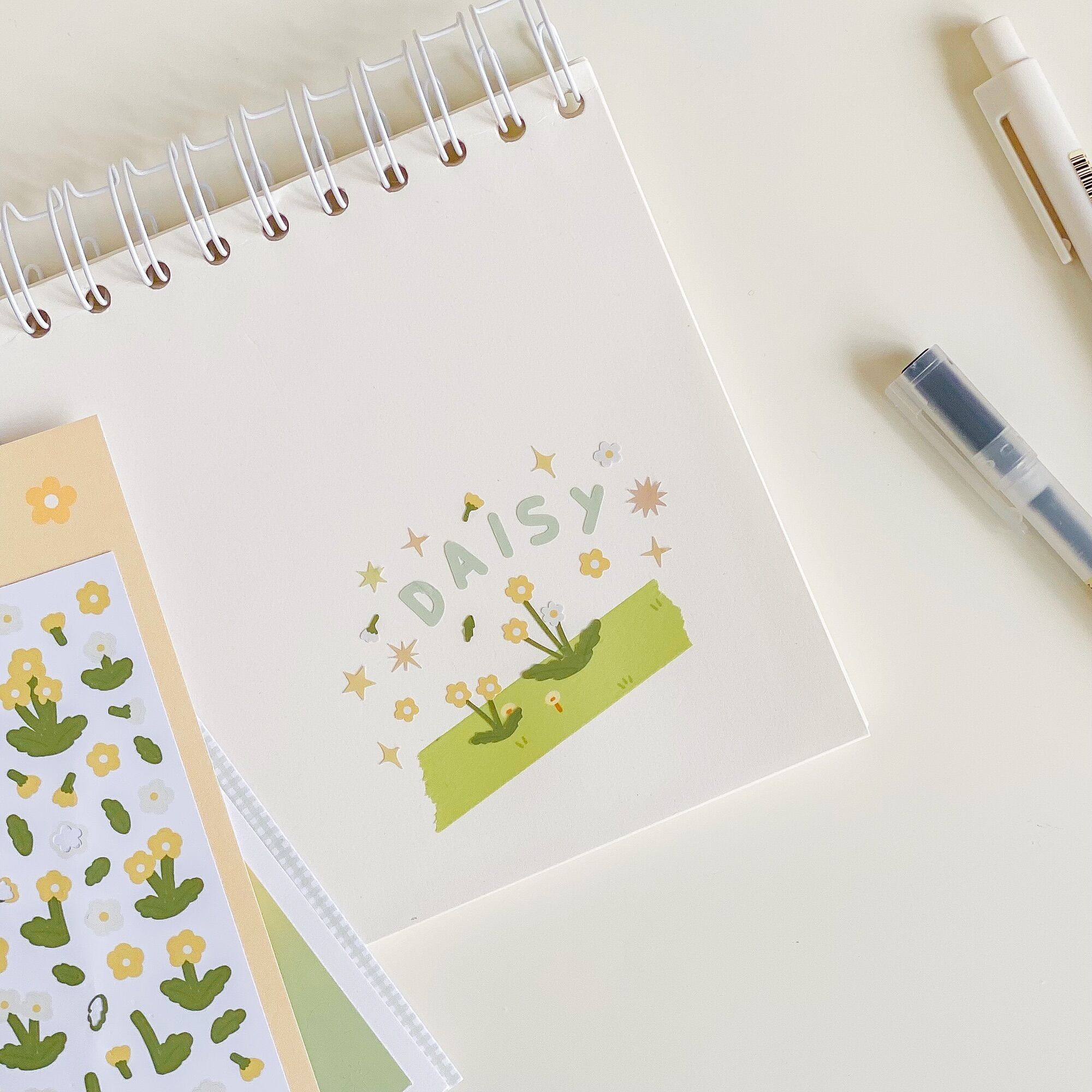 [HCM]Hình dán / Sticker hoa DAISY | immoo |