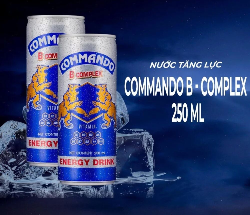 Lốc 6 lon tăng lực Commando B Complex Thái Lan 250ml