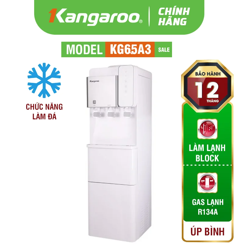 Cây nóng lạnh kangaroo kg65a3, có chức năng làm đá