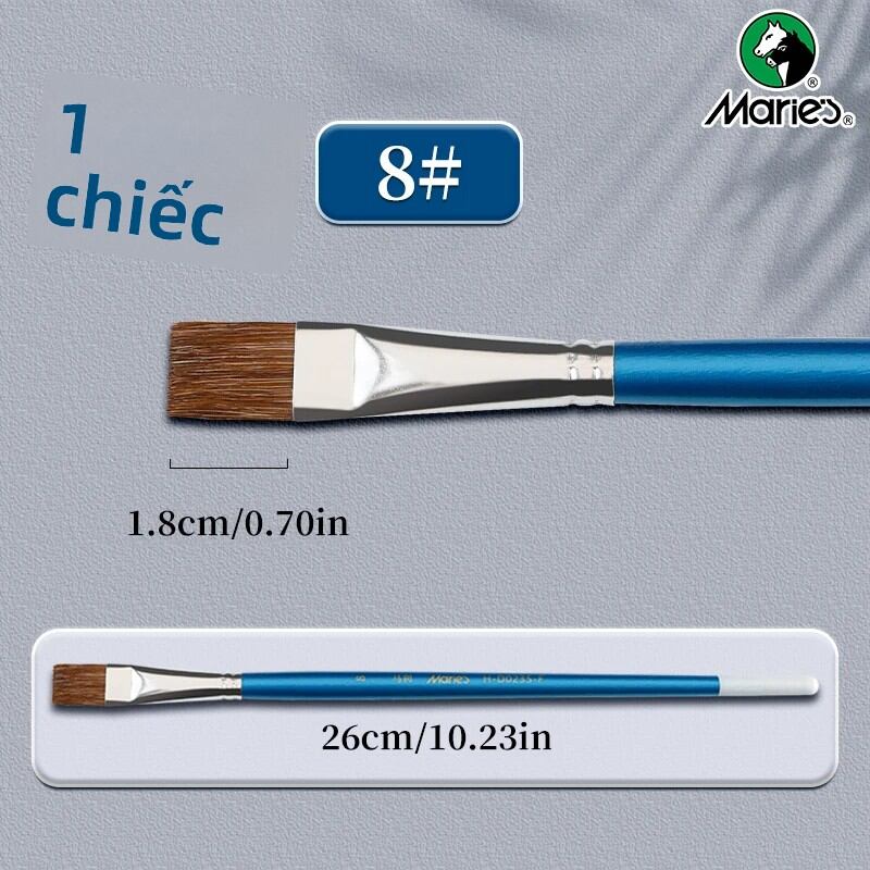 Bộ Cọ Vẽ Phẳng 12 Chiếc Của Marie Dành Cho Sơn Dầu Acrylic Gouache Thủ Công Mô Hình Trứng Đá Vải Bố - Dụng Cụ Vẽ Tranh Cho Nghệ Sĩ Và Người Lớn