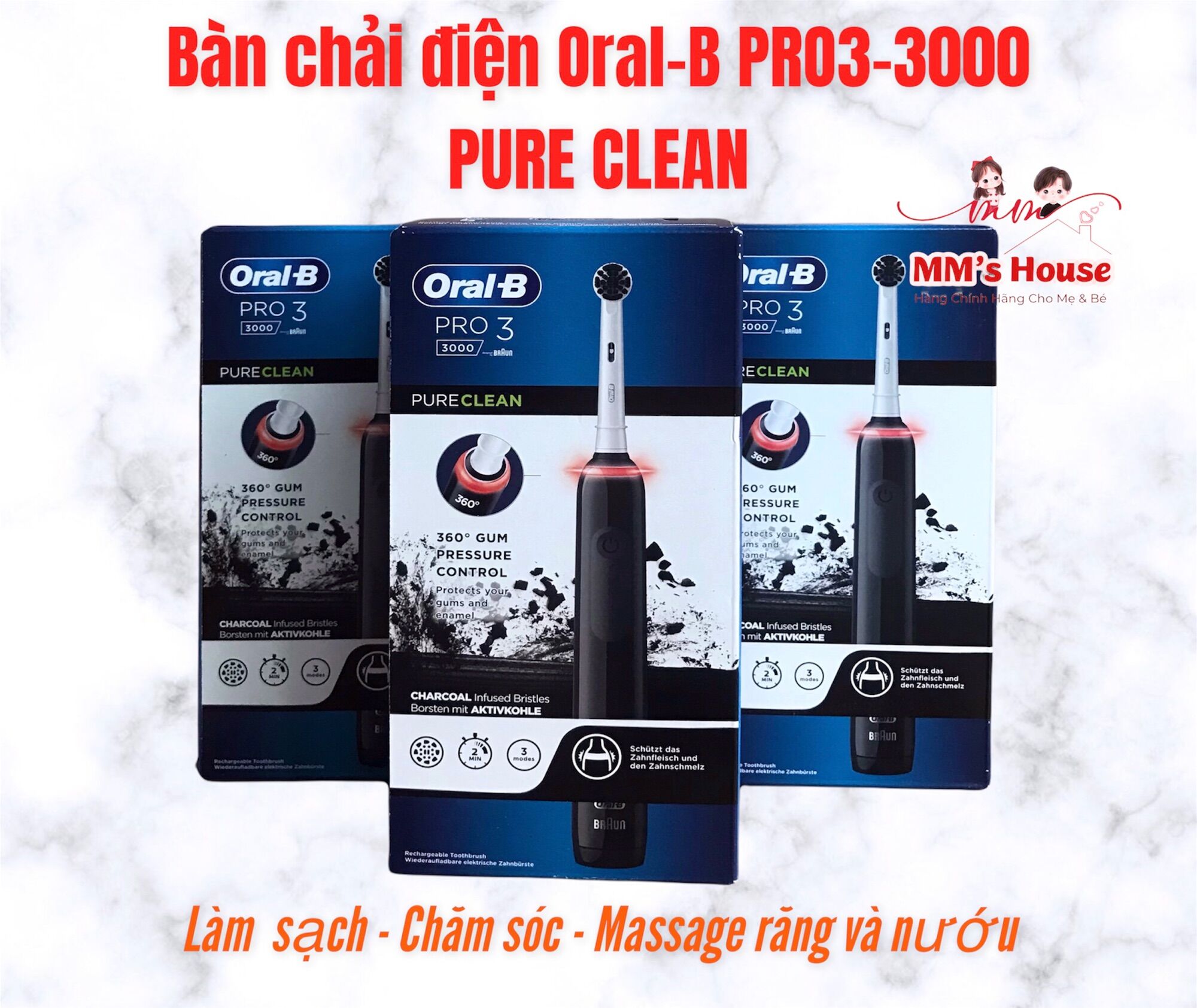 Bàn chải điện oral- b pro3 3000