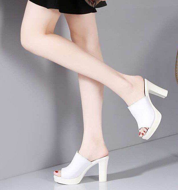 Dép cao gót bản đắp chéo