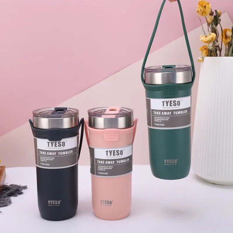 Ly Giữ Nhiệt TYESO cao cấp 710ml Kèm Ống Hút