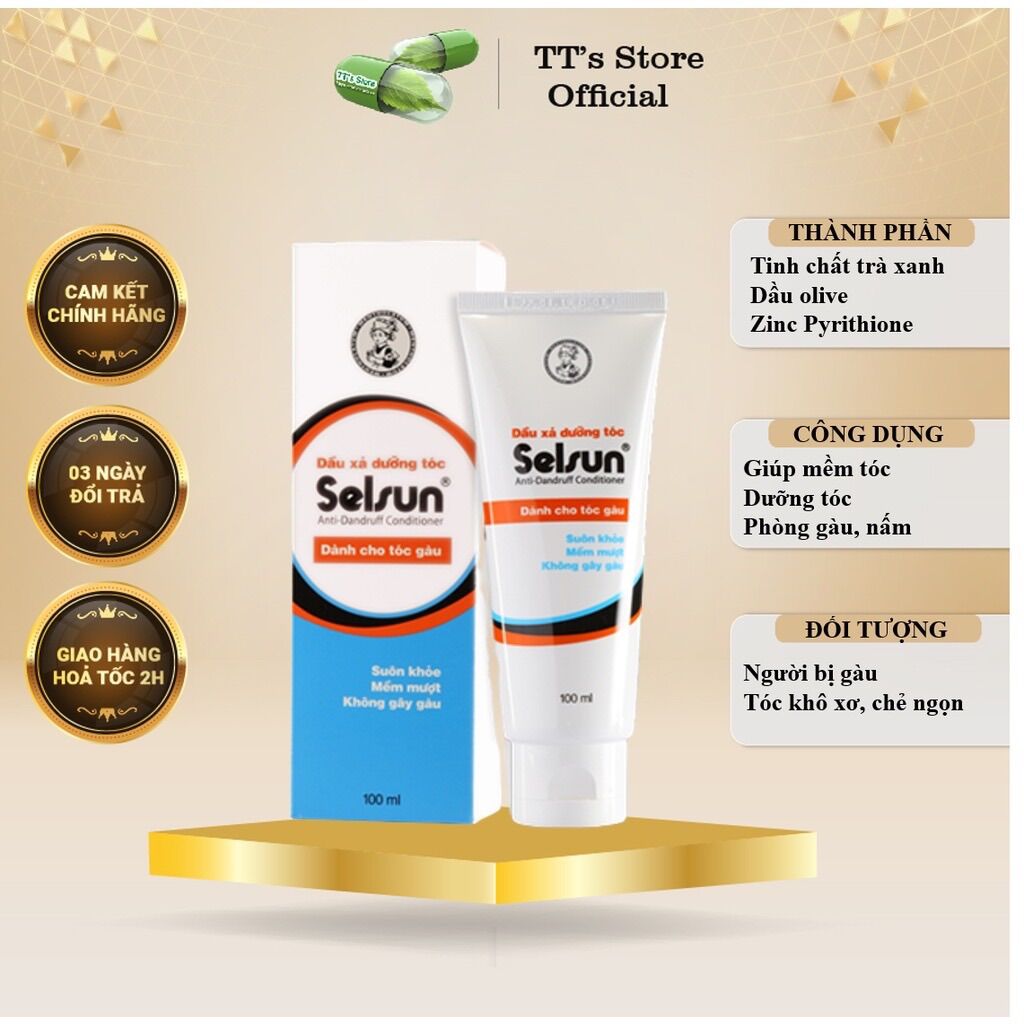 Dầu xả Selsun Conditioner 100ml - Dầu xả sạch gàu, dưỡng tóc Selsun