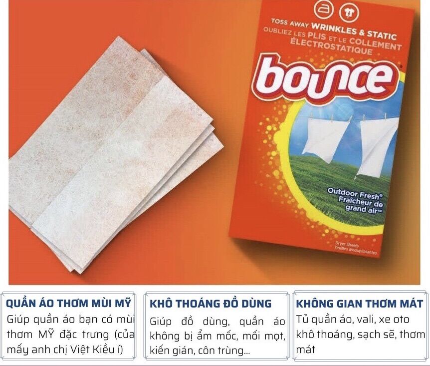 Giấy thơm quần áo Bounce