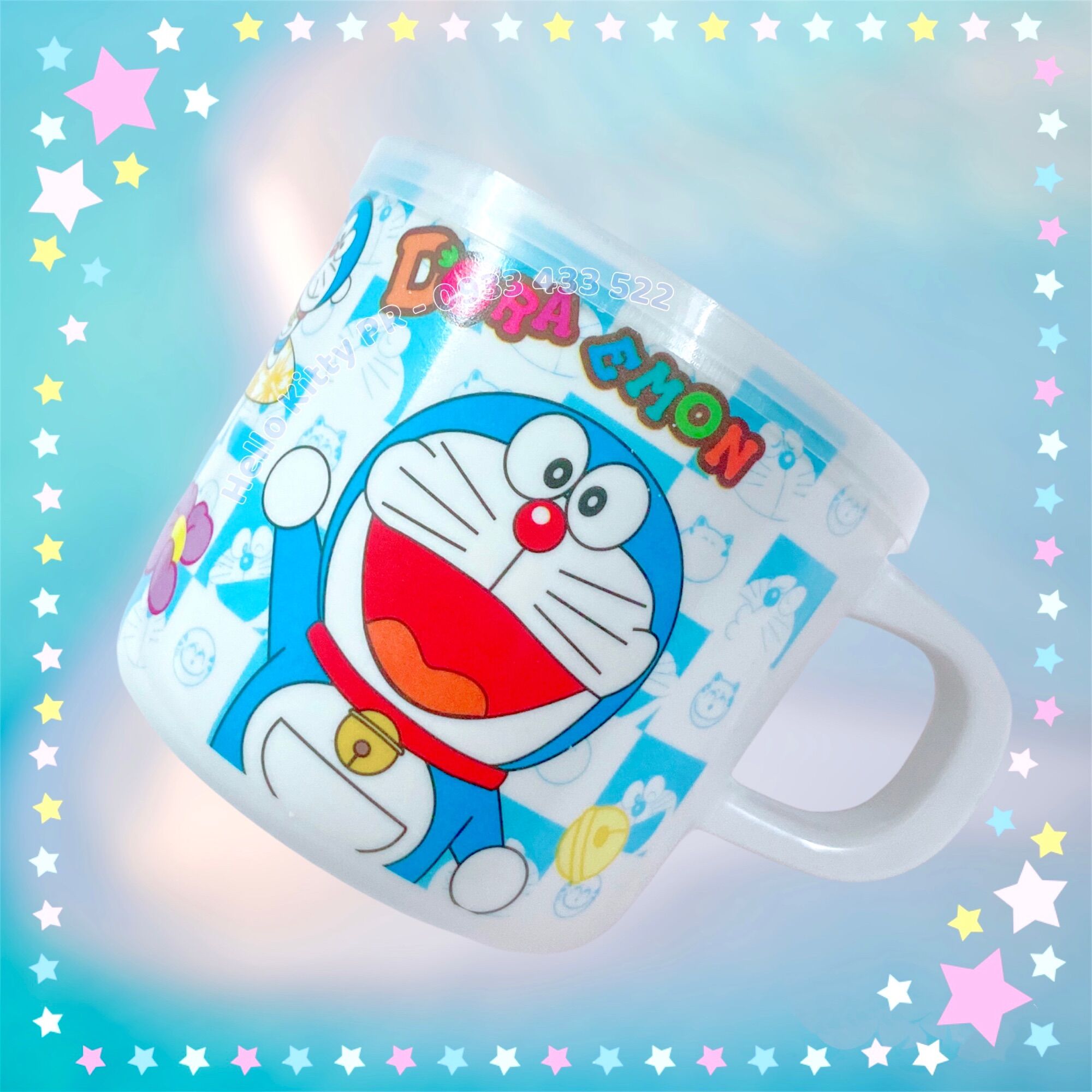 Ca cốc có nắp dung tích 240ml Hello Kitty Doremon Doraemon