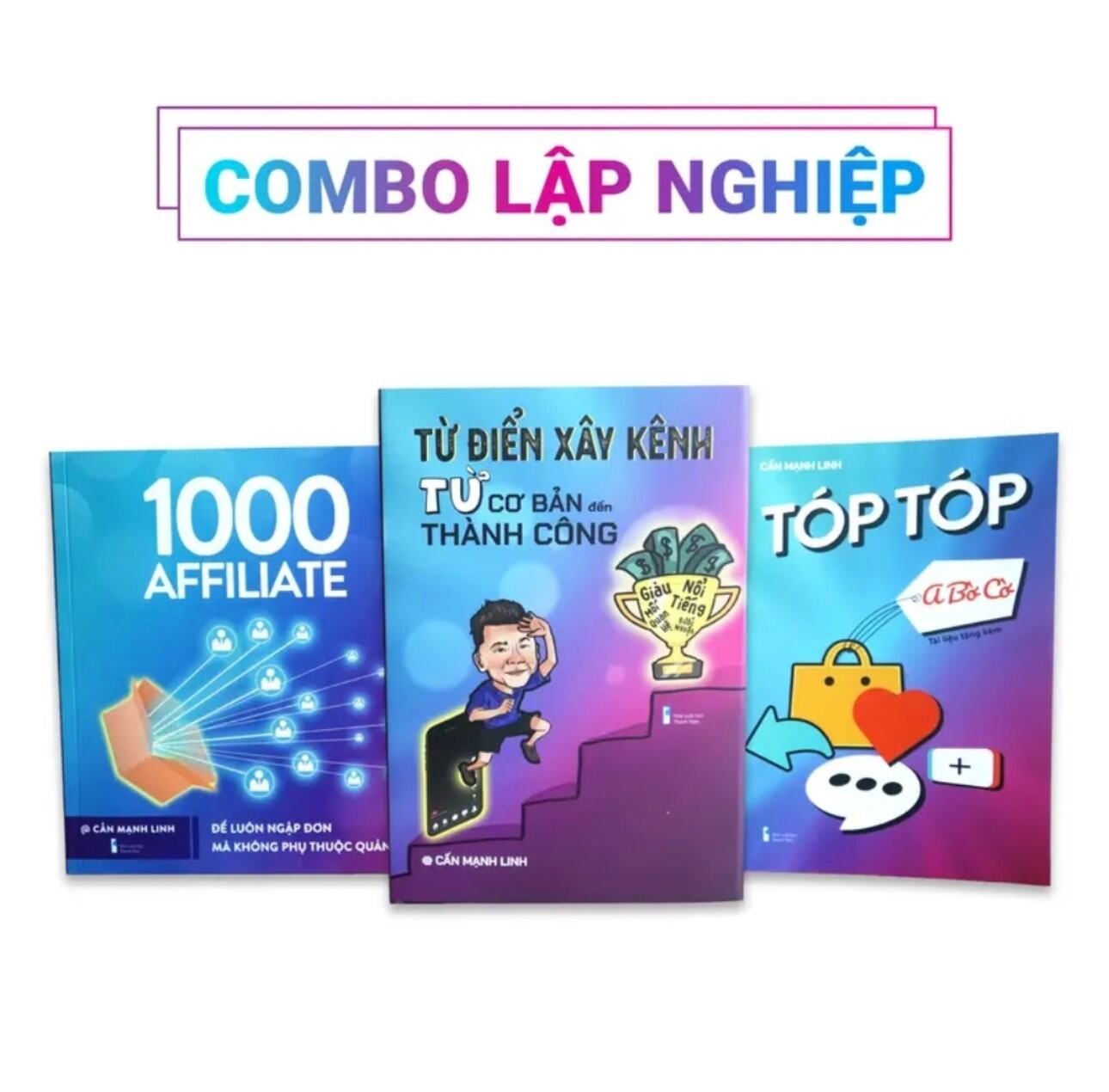 Combo 2 Cuốn Từ Điển Xây Kênh Từ Cơ Bản Đến Thành Công và 1000 Affiliate Cấn Mạnh Linh sổ tay sổ tay