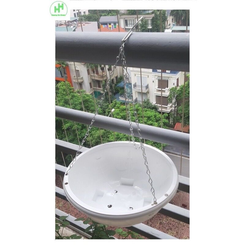 Chậu nhựa chảo treo kèm dây xích