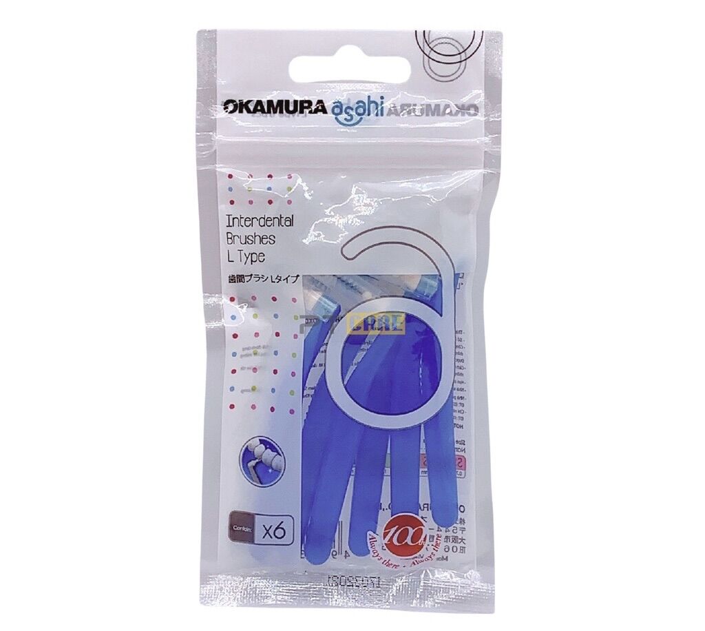 [HCM]Okamura - Bàn Chải kẽ răng Asahi dang L (bịch 6 cây)