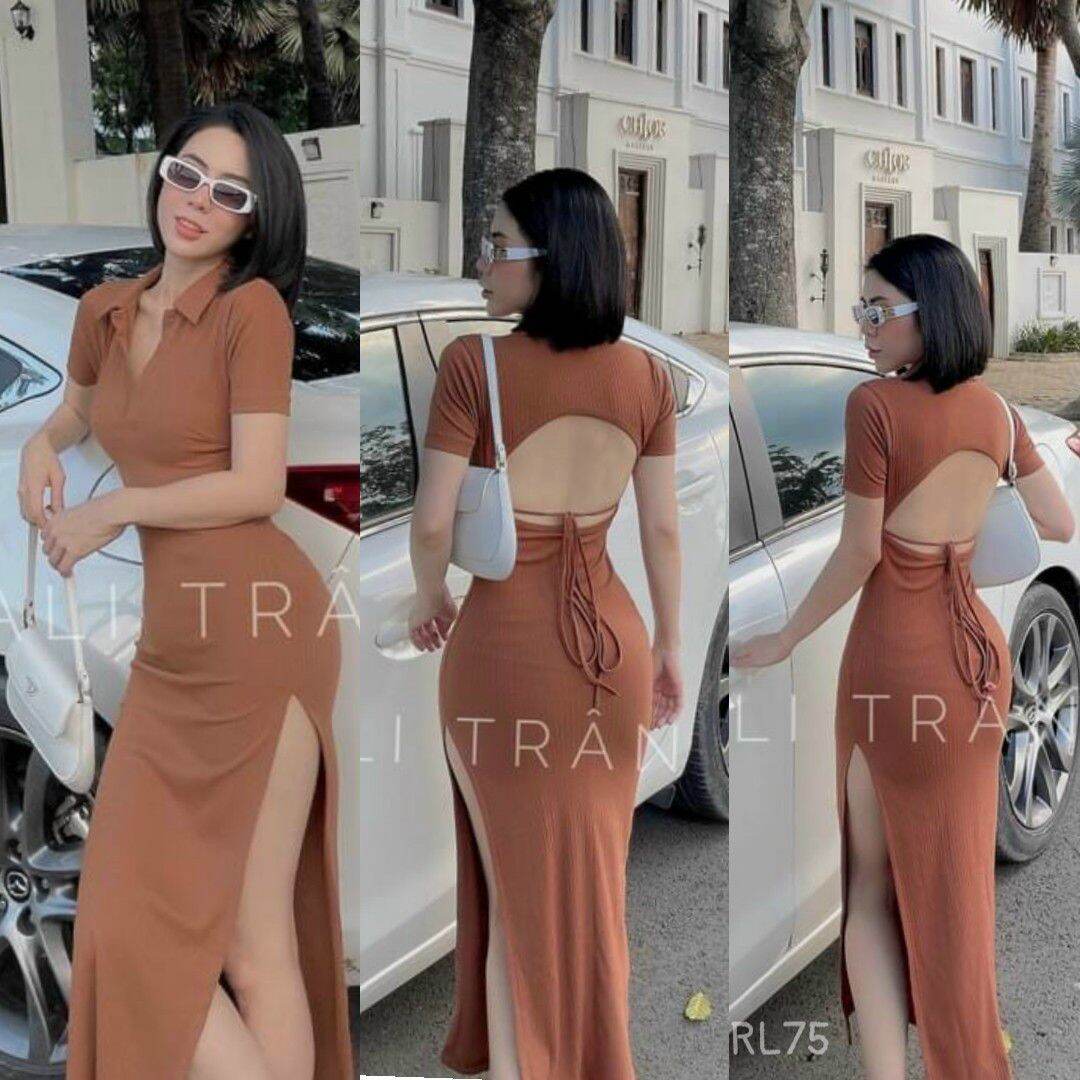 ĐẦM GÂN BODY XẺ TÀ HỞ LƯNG CỘT DÂY