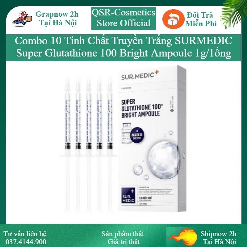 Tinh Chất Truyền Trắng Sur.Medic + Super Glutathione 100 Bright Ampoule 1g