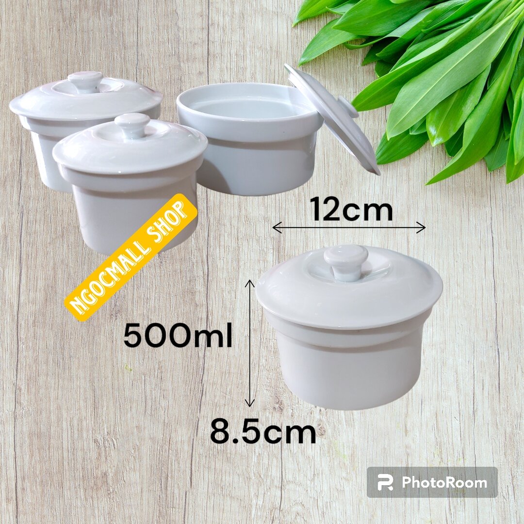 Thố chưng yến | Thố  tiềm gà gốm sứ CK | Thố sứ