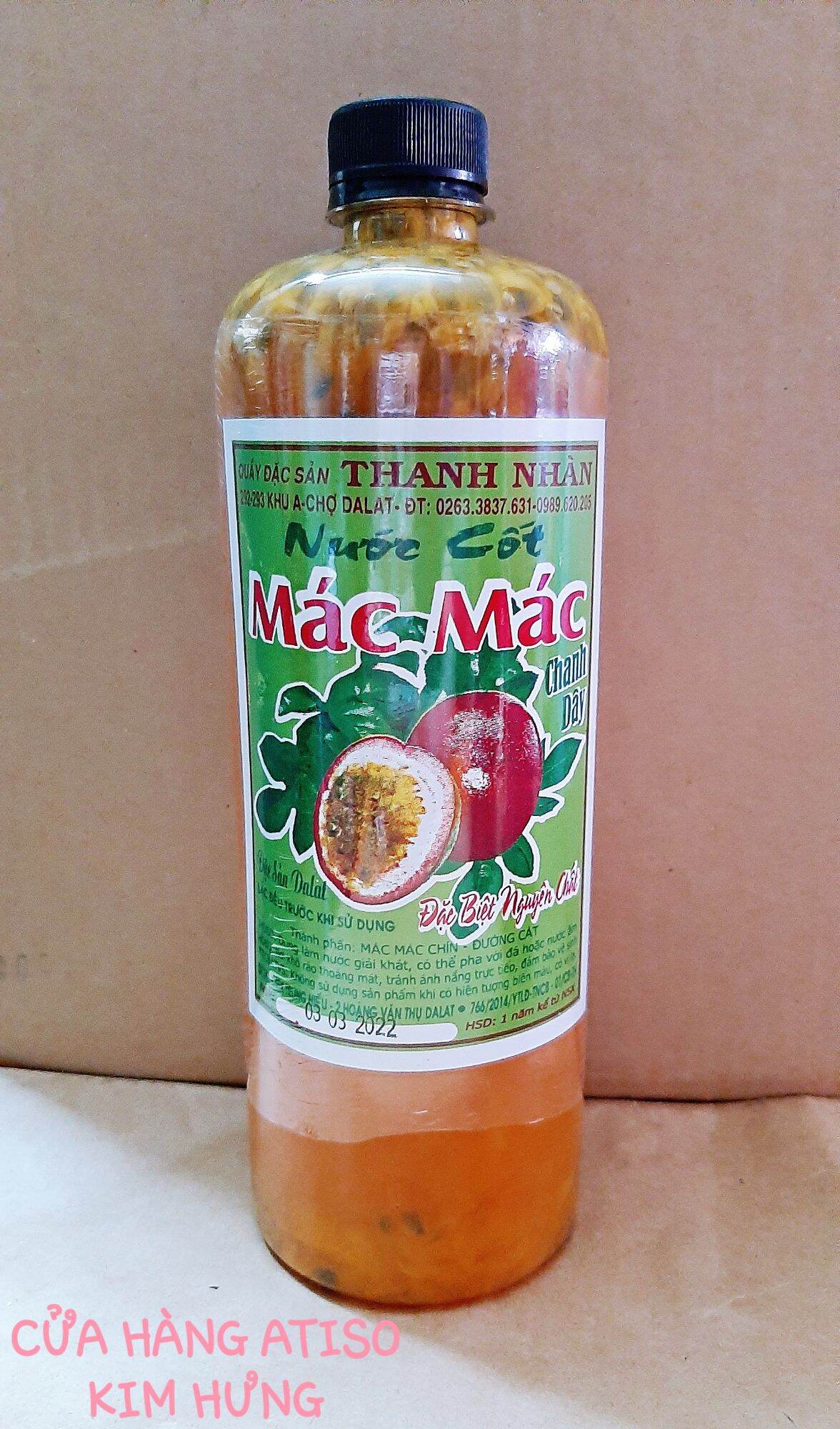 Nước cốt chanh dây mác mác không chất bảo quản, không hương liệu.