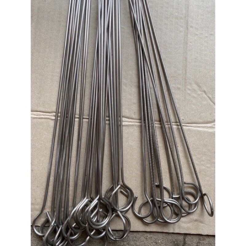 Combo 10 que xiên thịt inox cao cấp dài 50 phân; 60 phân; 70 phân phi 4 li