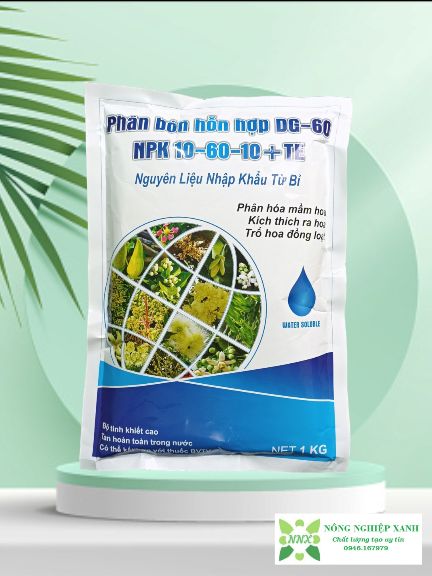Phân bón hỗn hợp npk 10-60-10+te gói 1kg apn