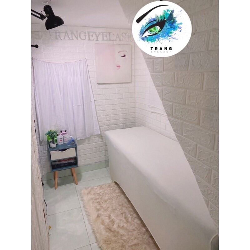 Ga trãi giường màu trắng ngà Ga bọc giường spa- nối mi - phun xăm