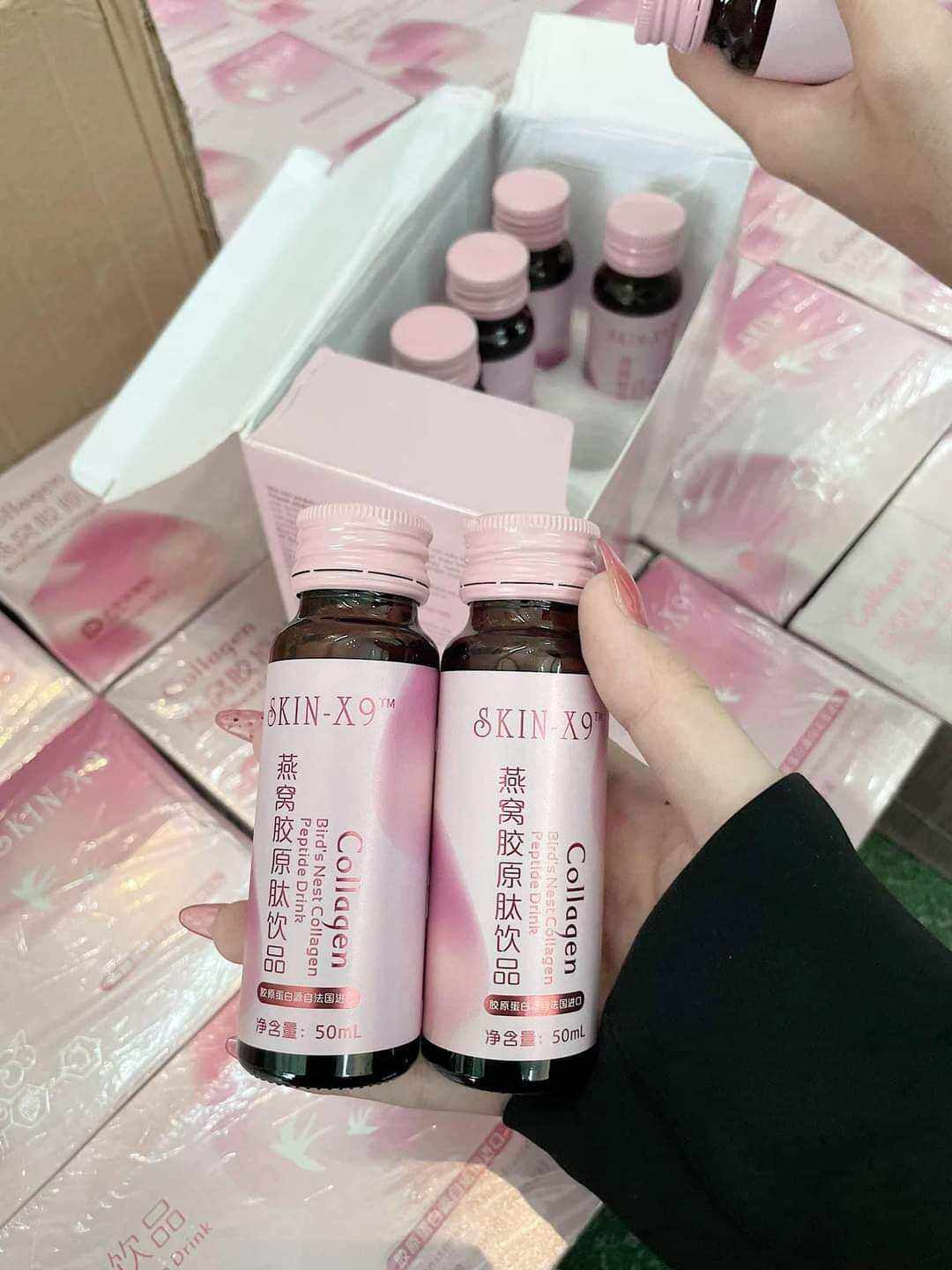 Yến Hồng Colagen Trắng Da X5 Skin X9 Chính Hãng 1000% Mẫu Mới 2022